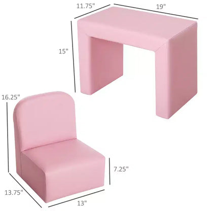Ensemble table et chaises convertible 2-en-1 pour garçons et filles
