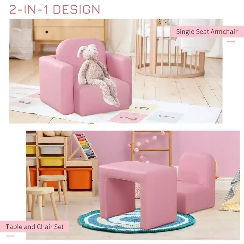 Ensemble table et chaises convertible 2-en-1 pour garçons et filles