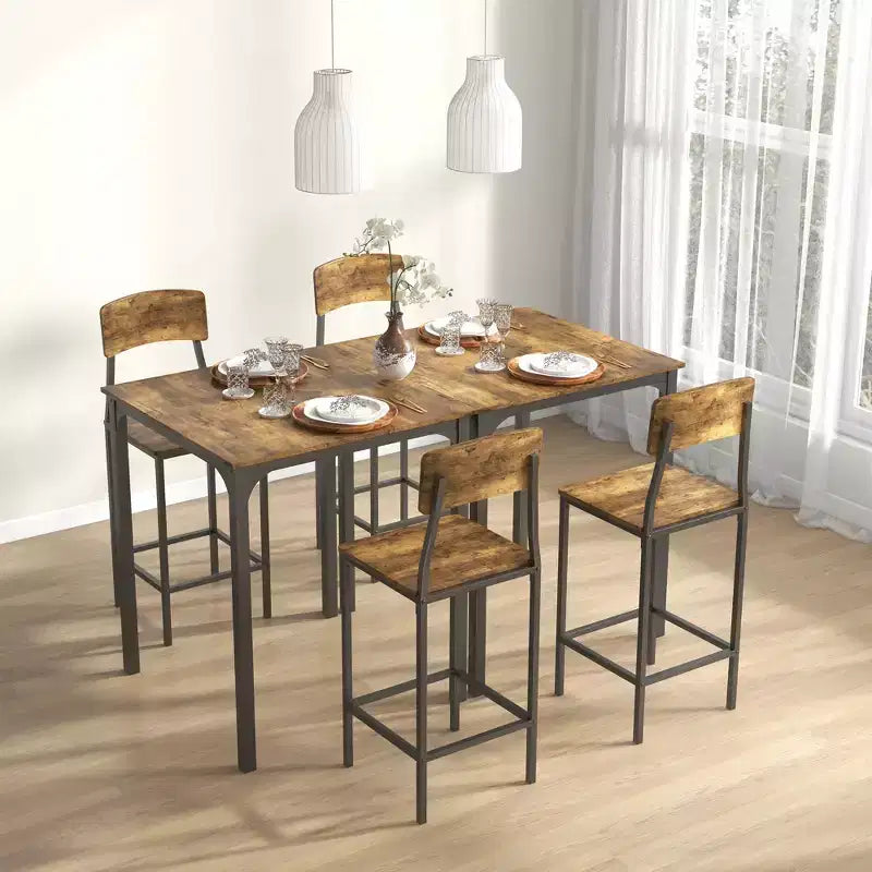Ensemble table et chaises de bar 3 pièces, petite table et chaises de cuisine, table à manger carrée avec 2 tabourets et noir
