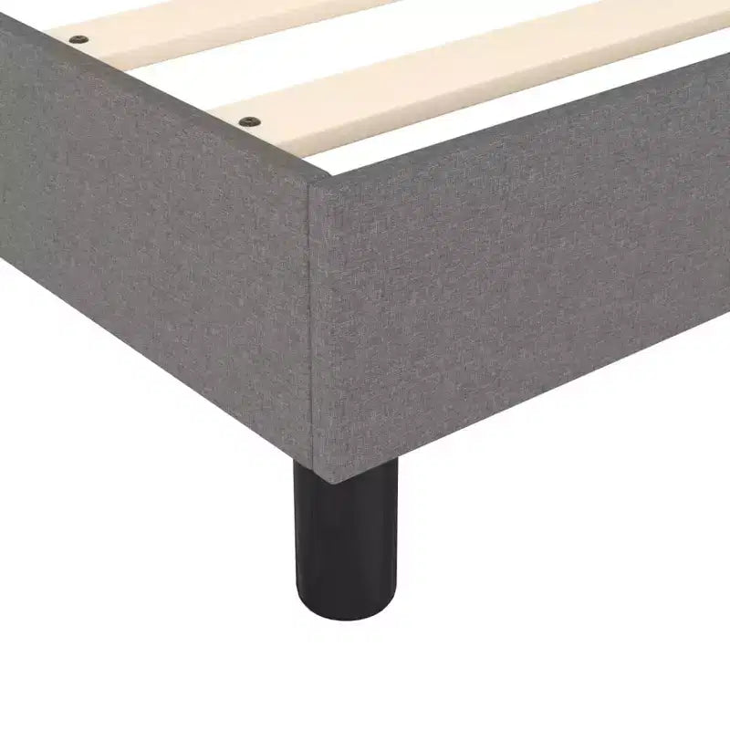 Cadre de lit Gris foncé Tissu 100 % polyester, contreplaqué, bois composite