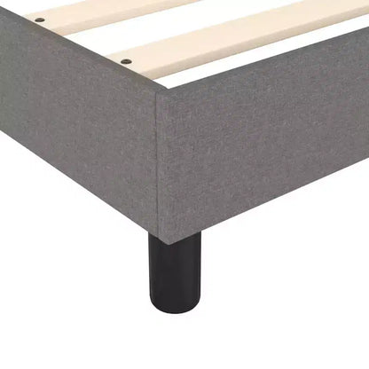 Cadre de lit Gris foncé Tissu 100 % polyester, contreplaqué, bois composite