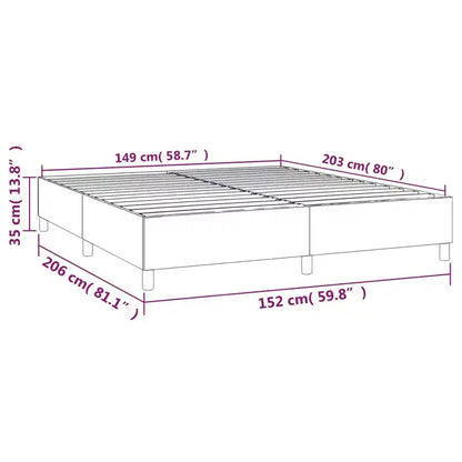 Cadre de lit Gris foncé Tissu 100 % polyester, contreplaqué, bois composite