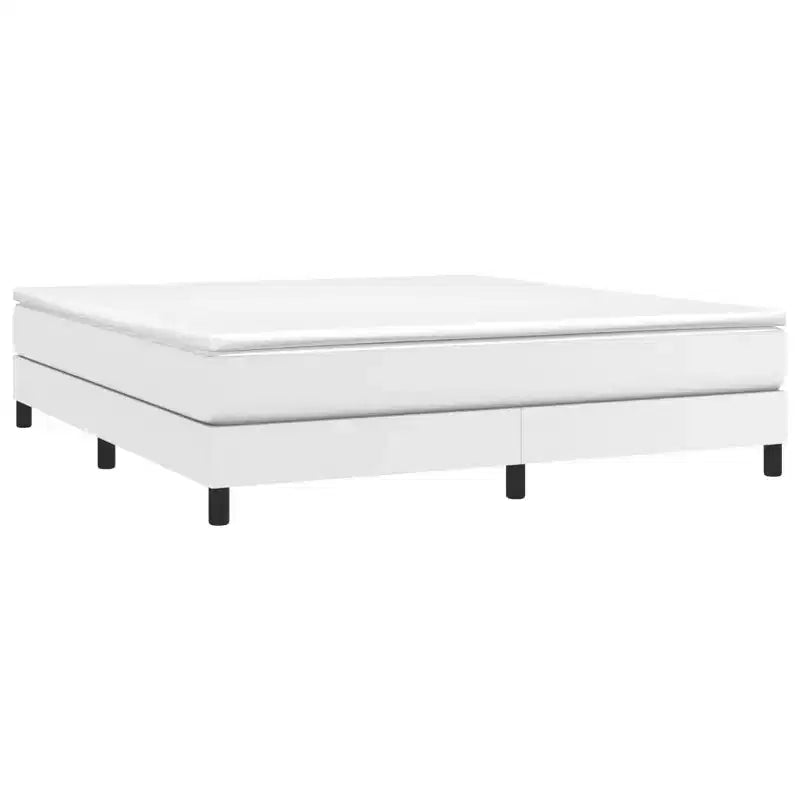 Cadre de lit King en similicuir blanc durable