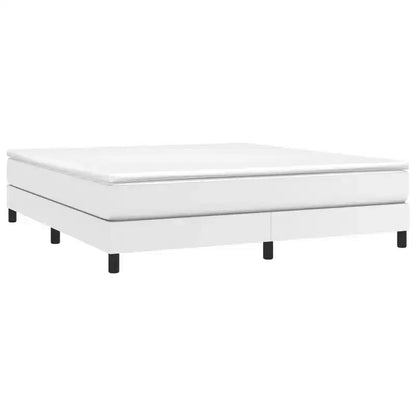 Cadre de lit King en similicuir blanc durable