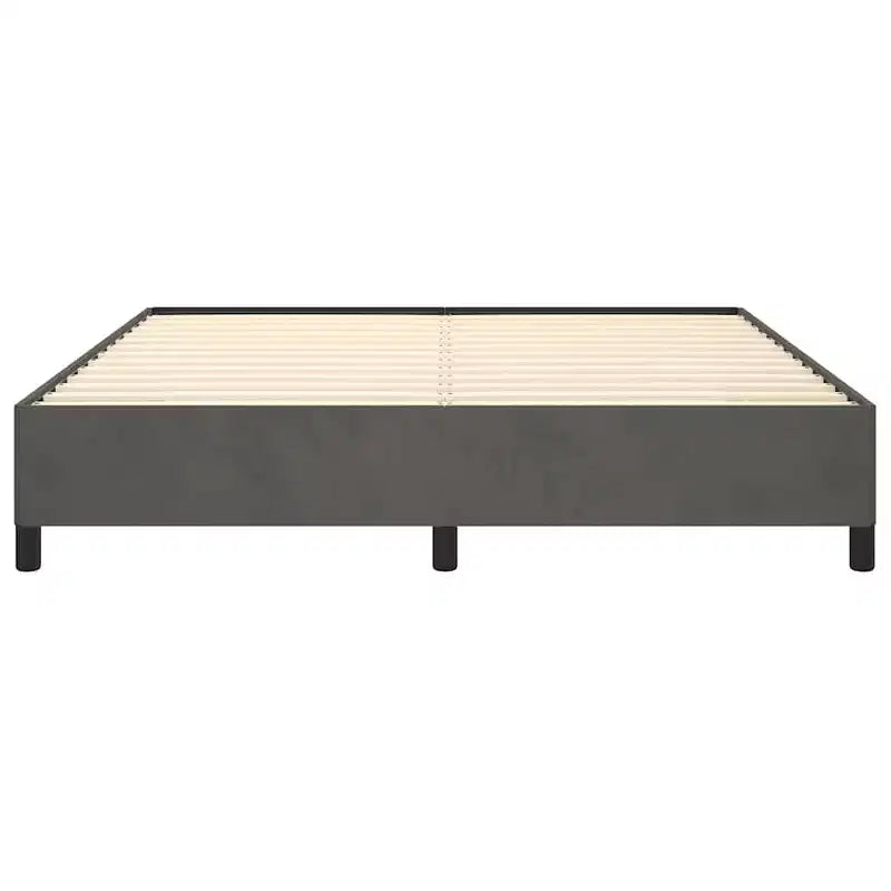 Cadre de lit Velours gris foncé (100 % polyester), contreplaqué, bois d'ingénierie