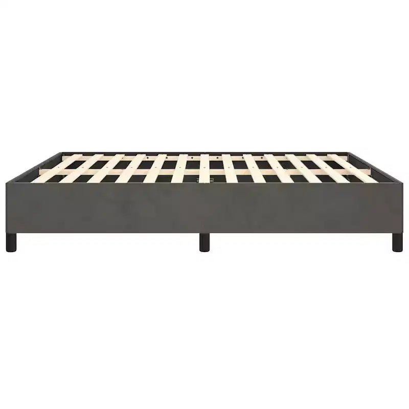 Cadre de lit Velours gris foncé (100 % polyester), contreplaqué, bois d'ingénierie