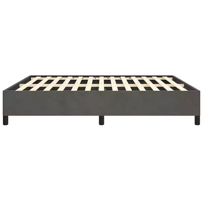 Cadre de lit Velours gris foncé (100 % polyester), contreplaqué, bois d'ingénierie