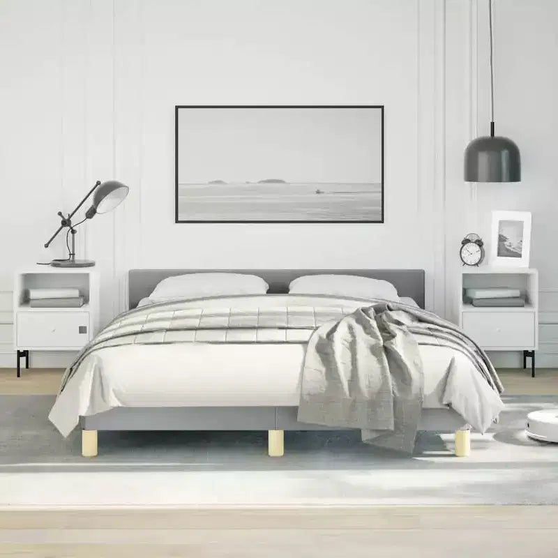 Bed Frame With Headboard Light Grey