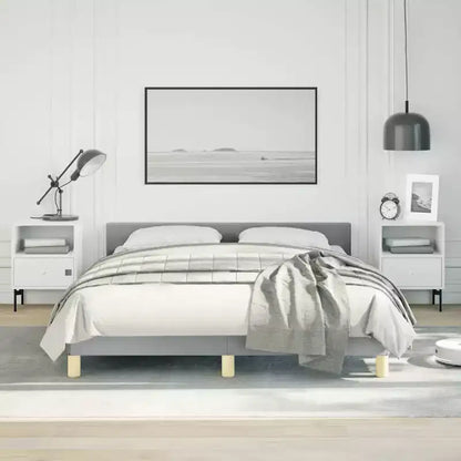 Bed Frame With Headboard Light Grey