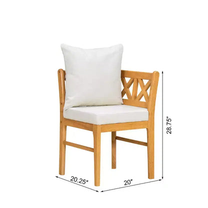 Homy Casa Lot de 2 chaises de salle à manger en bois avec coussin, chêne naturel, beige