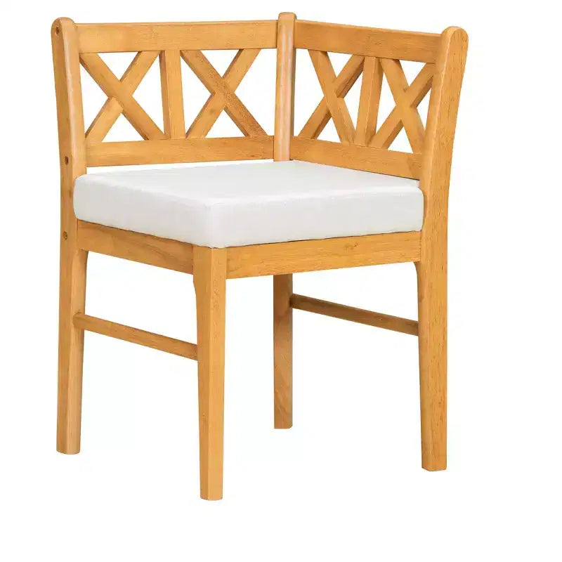 Homy Casa Lot de 2 chaises de salle à manger en bois avec coussin, chêne naturel, beige
