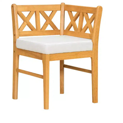 Homy Casa Lot de 2 chaises de salle à manger en bois avec coussin, chêne naturel, beige