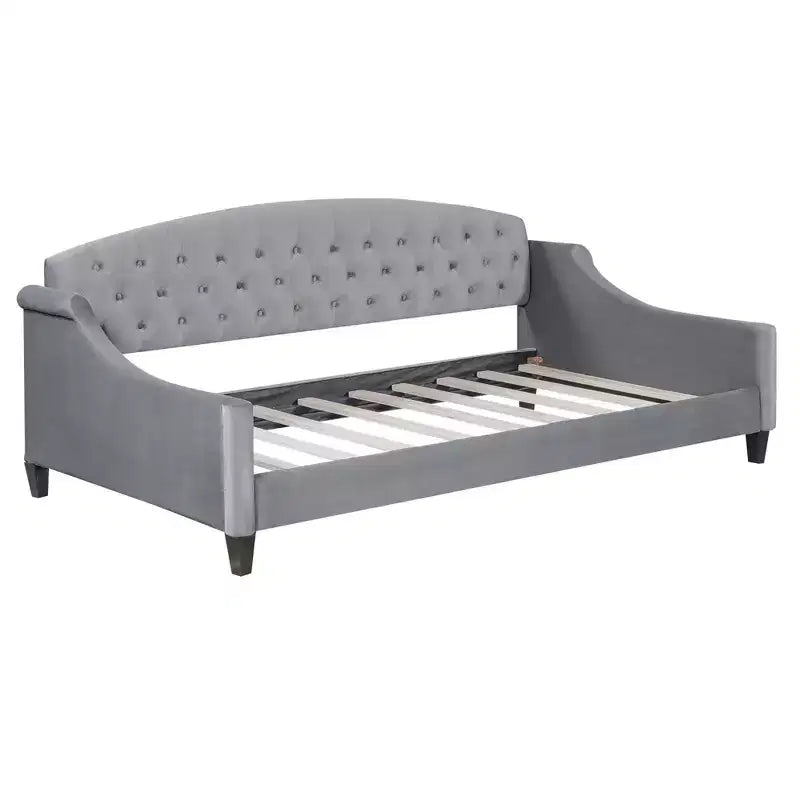Lit de repos capitonné moderne de luxe à boutons Luxystar pour chambre à coucher et chambre d'amis, taille double