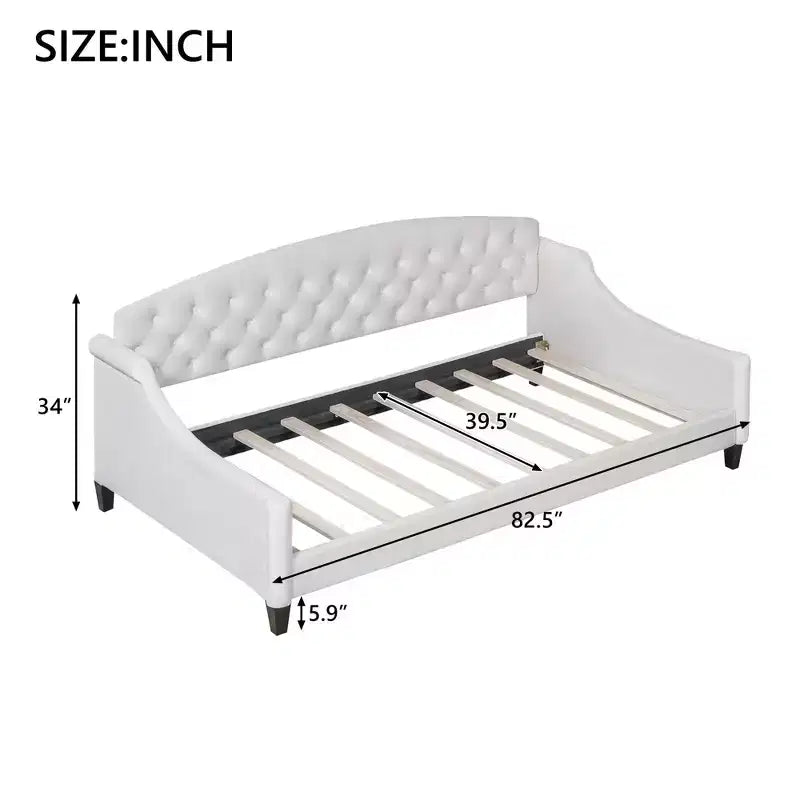Lit de repos capitonné moderne de luxe à boutons Luxystar pour chambre à coucher et chambre d'amis, taille double