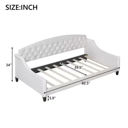 Lit de repos capitonné moderne de luxe à boutons Luxystar pour chambre à coucher et chambre d'amis, taille double