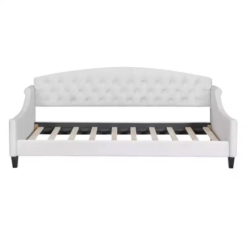 Lit de repos capitonné moderne de luxe à boutons Luxystar pour chambre à coucher et chambre d'amis, taille double