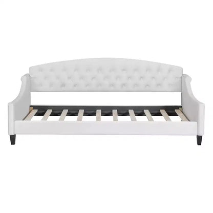 Lit de repos capitonné moderne de luxe à boutons Luxystar pour chambre à coucher et chambre d'amis, taille double