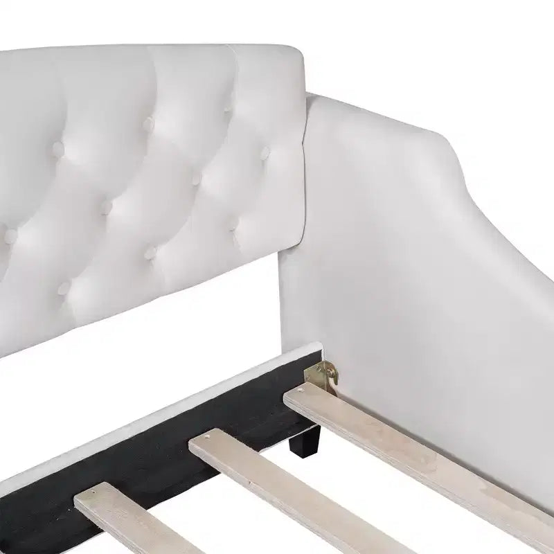 Lit de repos capitonné moderne de luxe à boutons Luxystar pour chambre à coucher et chambre d'amis, taille double