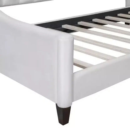 Lit de repos capitonné moderne de luxe à boutons Luxystar pour chambre à coucher et chambre d'amis, taille double