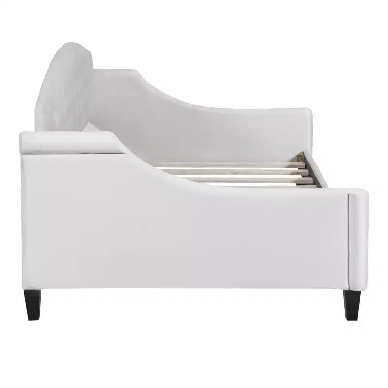 Lit de repos capitonné moderne de luxe à boutons Luxystar pour chambre à coucher et chambre d'amis, taille double