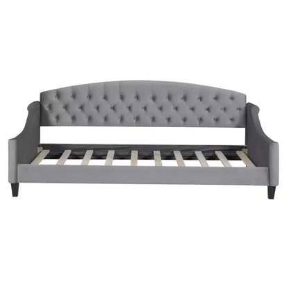 Lit de repos capitonné moderne de luxe à boutons Luxystar pour chambre à coucher et chambre d'amis, taille double