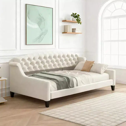 Luxystar Twin Size Modern Luxury Tufted Button Daybed for Living Room and Guest Room