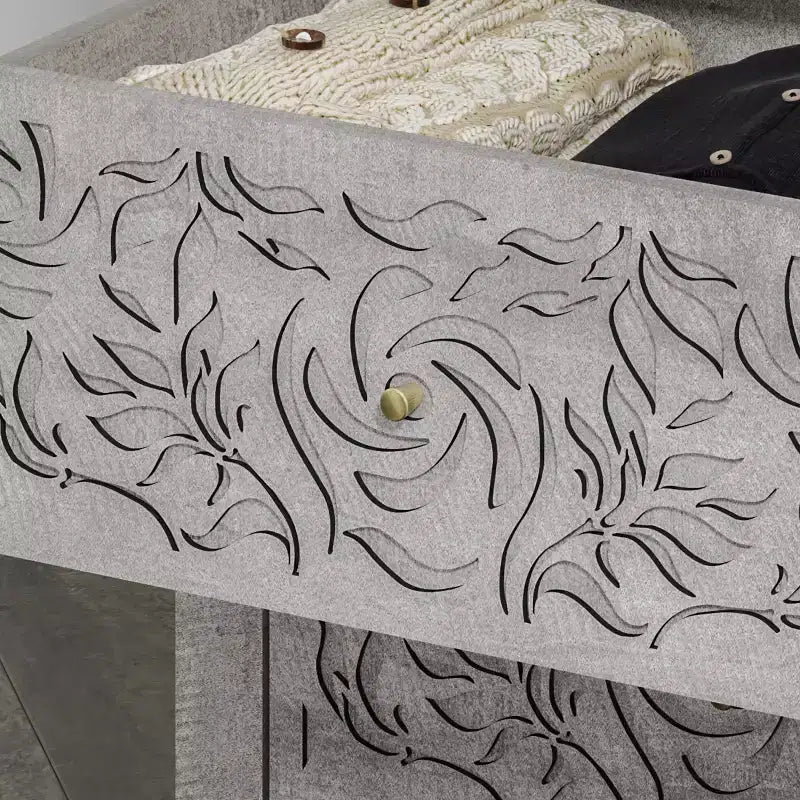 Commode Galano en bois sculpté à 6 tiroirs 45,4 L  15,7 P  32,0 H