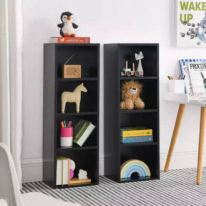Okak 8 niveaux Haute bibliothèque d'angle, étagère de présentation en bois, étagère de rangement ouverte pour bureau, salon