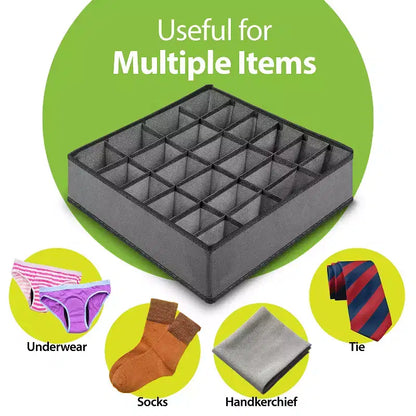 Garnen Organisateur de Tiroir, Lot de 3 Boîtes de Rangement pour Tiroir, Séparateur de Tiroir pour Chaussettes et Sous-vêtements, Organisateur de Placard et Rangement pour Chambre d'Enfant, Gris