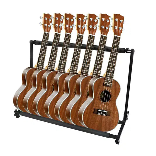 Multi Guitar Stand Rack 7 Holders Foldable Guitar Stand Display Rack with No-Slip Rubber Padding Storage for Home Band Stage Bass Acoustic