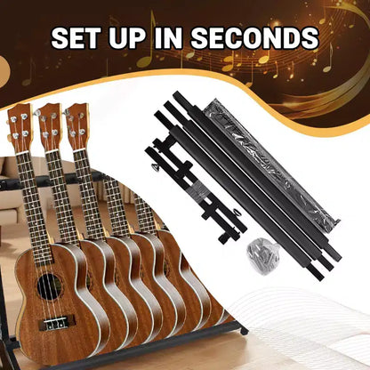 Support de guitare multi-pieds 7 supports pliable Présentoir de guitare avec rembourrage en caoutchouc antidérapant Rangement pour la maison, le groupe, la scène, la basse, l'acoustique