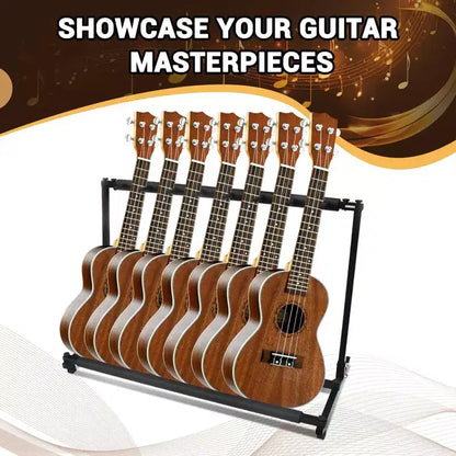 Support de guitare multi-pieds 7 supports pliable Présentoir de guitare avec rembourrage en caoutchouc antidérapant Rangement pour la maison, le groupe, la scène, la basse, l'acoustique