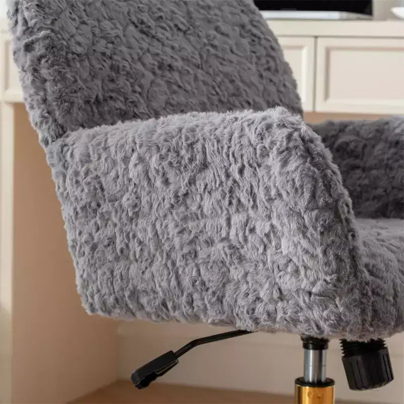 Chaise de bureau moderne, fauteuil de bureau pivotant ergonomique réglable avec accoudoirs rembourrés, chaise de bureau moelleuse à dossier mi-haut pour le salon ou le bureau