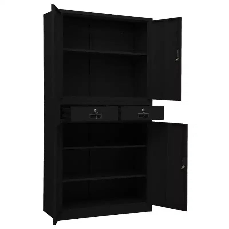 vidaXL Classeur de rangement en métal avec étagères pour bureau en acier
