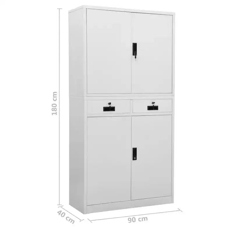 vidaXL Classeur de rangement en métal avec étagères pour bureau en acier