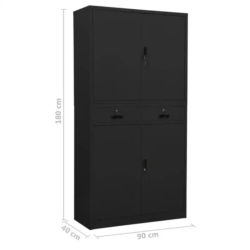 vidaXL Classeur de rangement en métal avec étagères pour bureau en acier