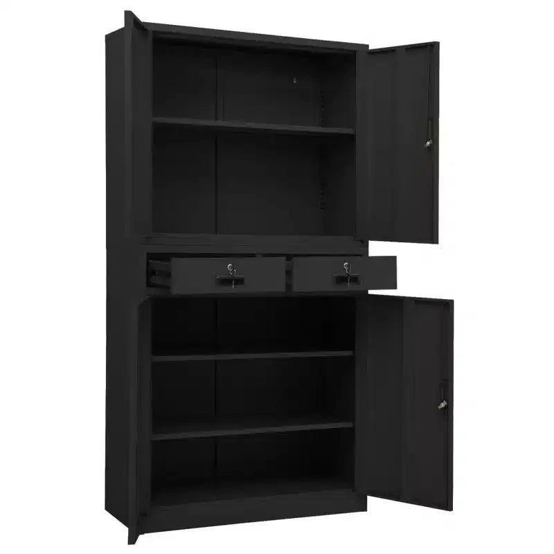 vidaXL Classeur de rangement en métal avec étagères pour bureau en acier