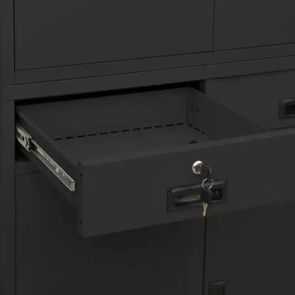 vidaXL Classeur de rangement en métal avec étagères pour bureau en acier