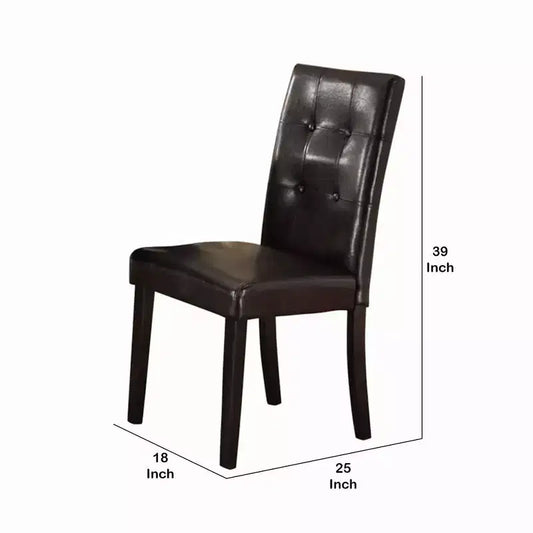 Chaise de salle à manger Royal Hampton en similicuir et pin, lot de 2, brun foncé