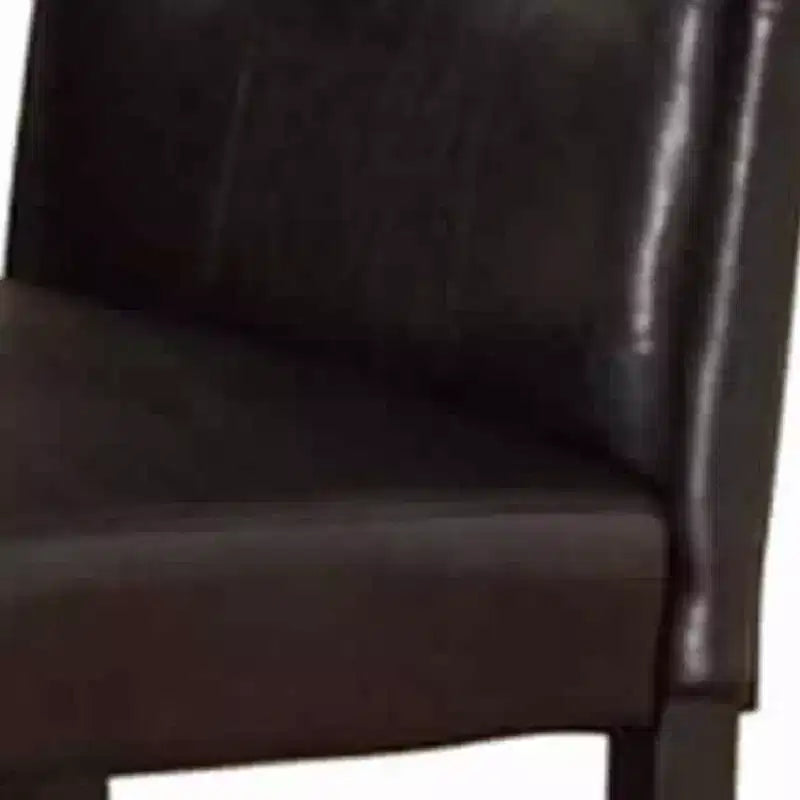 Chaise de salle à manger Royal Hampton en similicuir et pin, lot de 2, brun foncé
