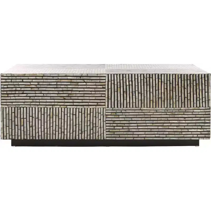 Hamza Rectangular Prism Coffee - COF1806A - Silver/Black - Safavieh