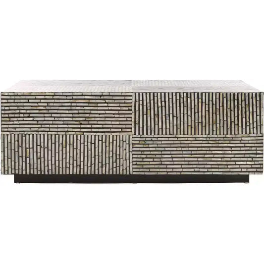 Hamza Rectangular Prism Coffee - COF1806A - Silver/Black - Safavieh