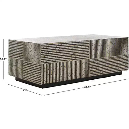 Café Hamza Rectangular Prism - COF1806A - Argent/Noir - Safavieh