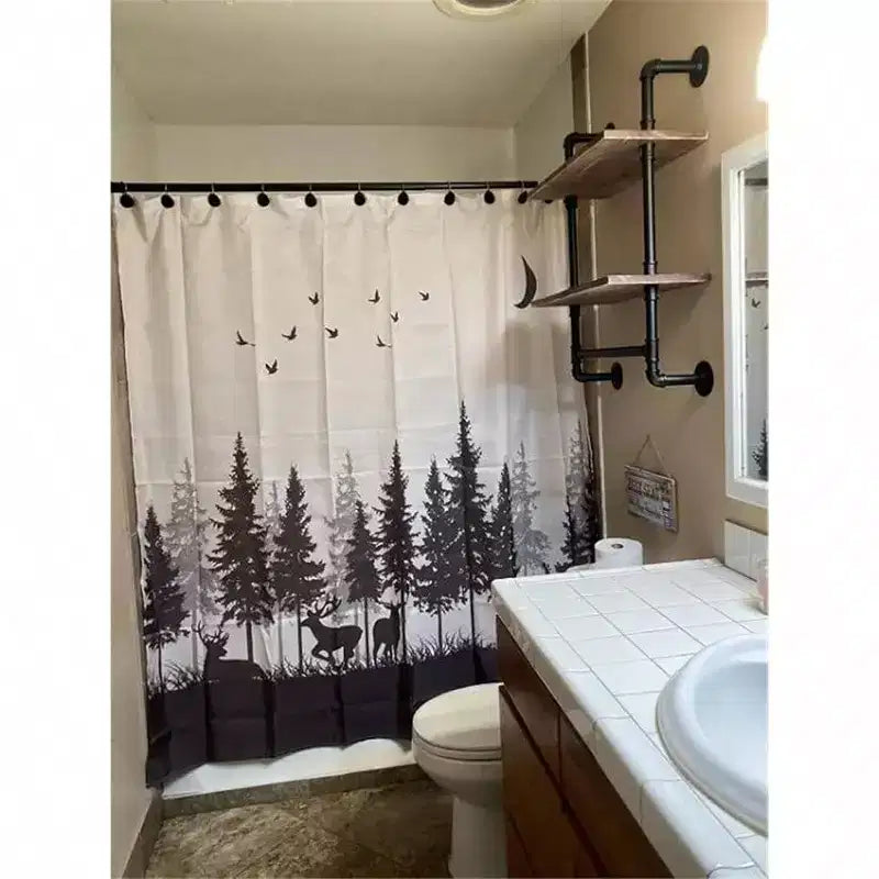 Étagère de Douche Murale Industrielle 2 Niveaux, 50,8 cm, en Bois Rustique avec Porte-Serviettes en Fer
