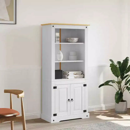 vidaXL Meuble d'appoint marron en pin massif 80x40x170 cm Meuble de rangement