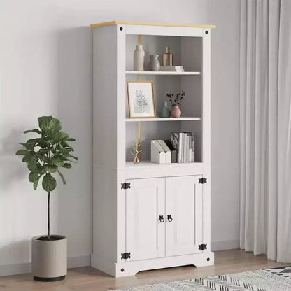 vidaXL Meuble d'appoint marron en pin massif 80x40x170 cm Meuble de rangement