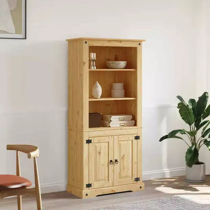 vidaXL Meuble d'appoint marron en pin massif 80x40x170 cm Meuble de rangement