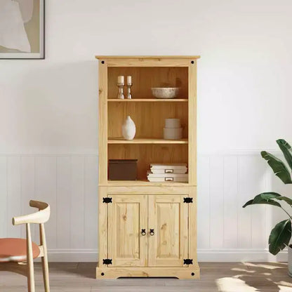 vidaXL Meuble d'appoint marron en pin massif 80x40x170 cm Meuble de rangement