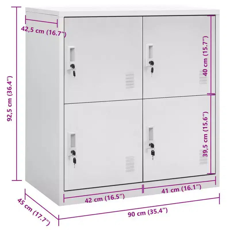 vidaXL Ensemble de 2 casiers Gris clair et rouge Acier Moyen