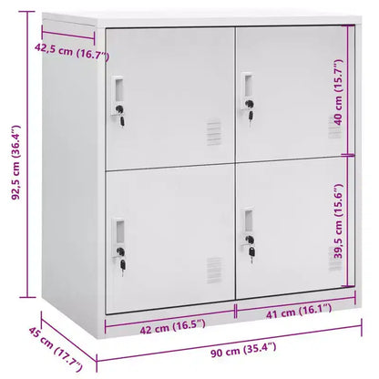 vidaXL Ensemble de 2 casiers Gris clair et rouge Acier Moyen